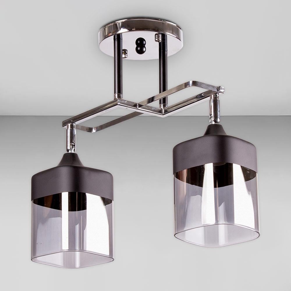 Люстра потолочная Light House SR-18522/2 BK+CH 520х120х300 мм Хром/Черный