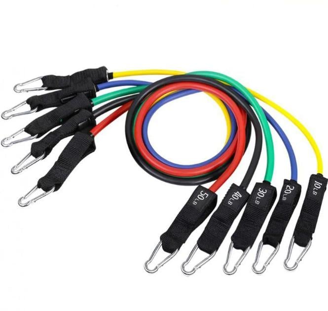 Набір трубчастих еспандерів для фітнесу та чохол (33501)