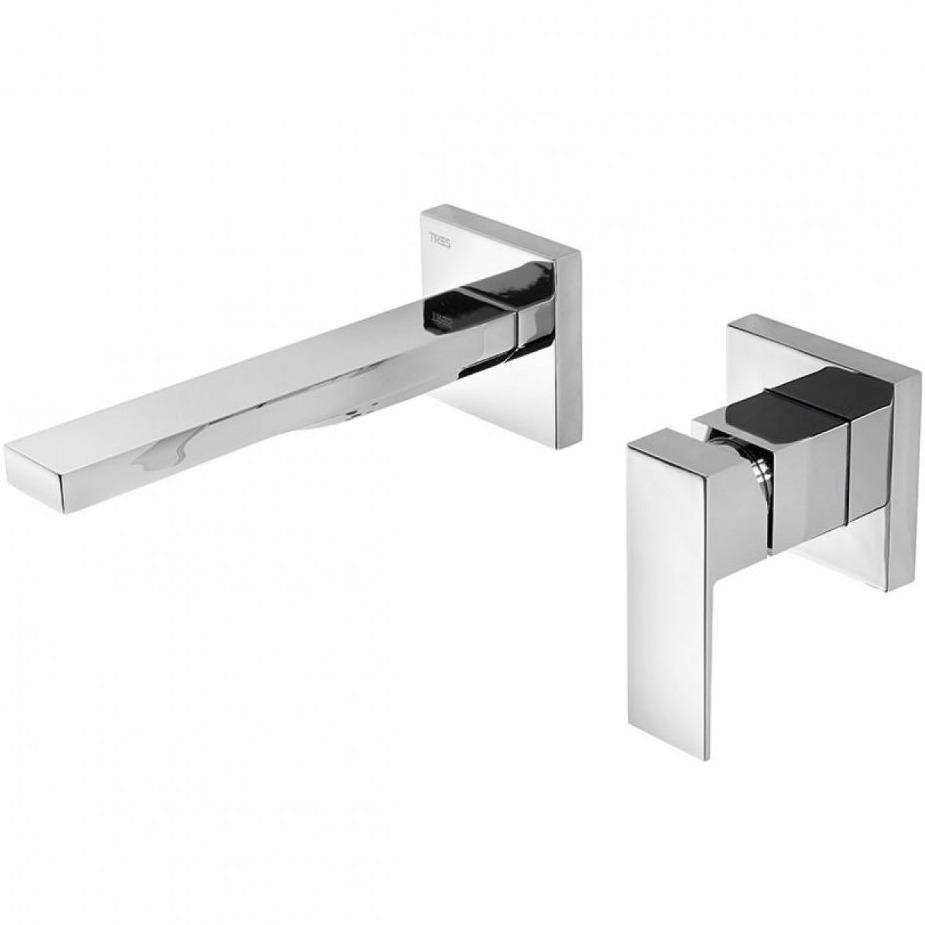 Смеситель для умывальника Tres Cuadro 00620012 настенный однорычажный Хром (158698)