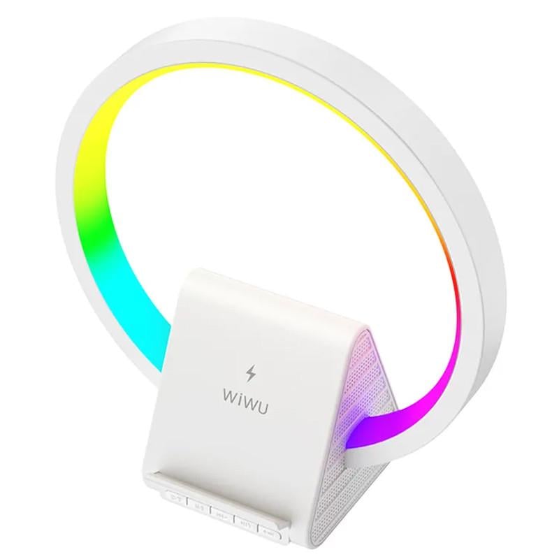 Зарядний пристрій бездротовий WIWU Wi-W021 2 in 1 Wireless Charger/Bluetooth Speaker White (00000068522_1)