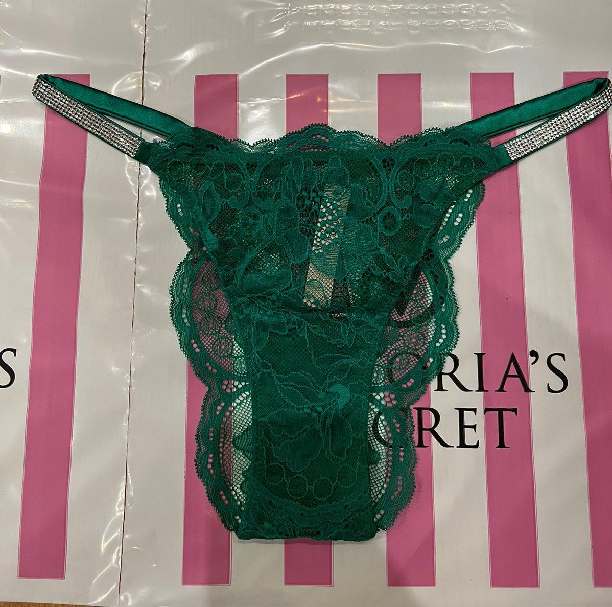 Трусики женские Victoria's Secret Very Sexy Shine Chain Strap Lace бразилианы S Зеленый (2020895354) - фото 4