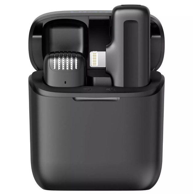 Микрофон беспроводной петличный J11 Lightning приемник и зарядный кейс Black (17616)