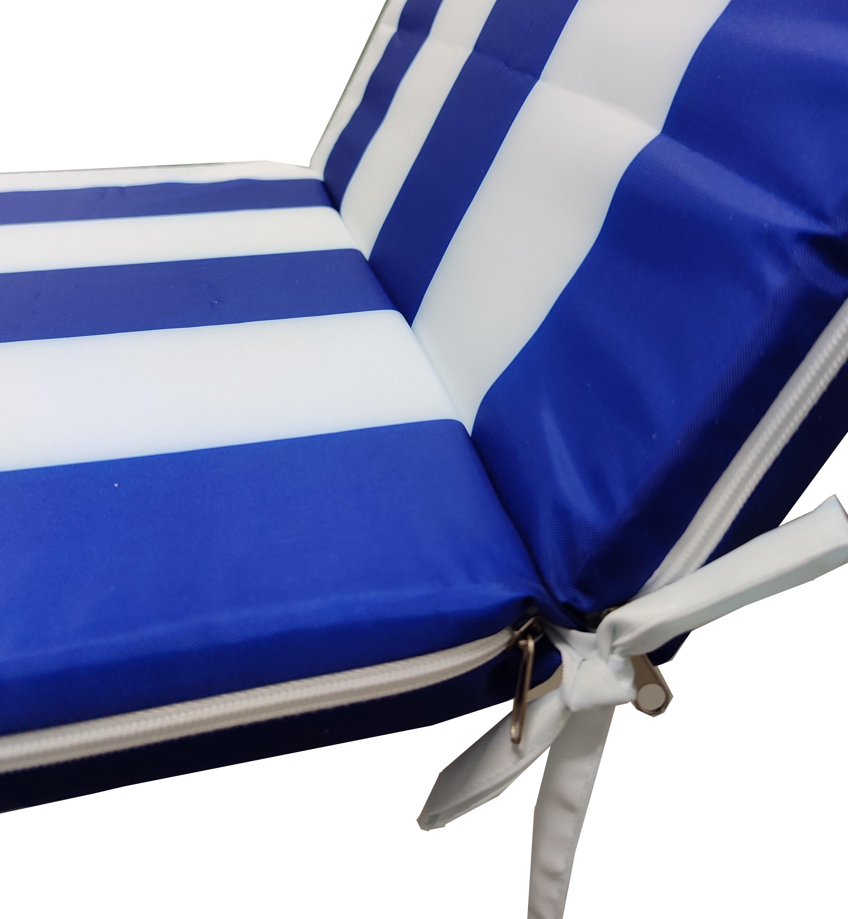 Матрац для шезлонгу eGarden ODESA оксфорд 110 г/м2 195x58x4 см Біло-синій (5882) - фото 3 Матрац для шезлонгу eGarden ODESA оксфорд 110 г/м2 195x58x4 см Біло-синій (5882) - фото 3