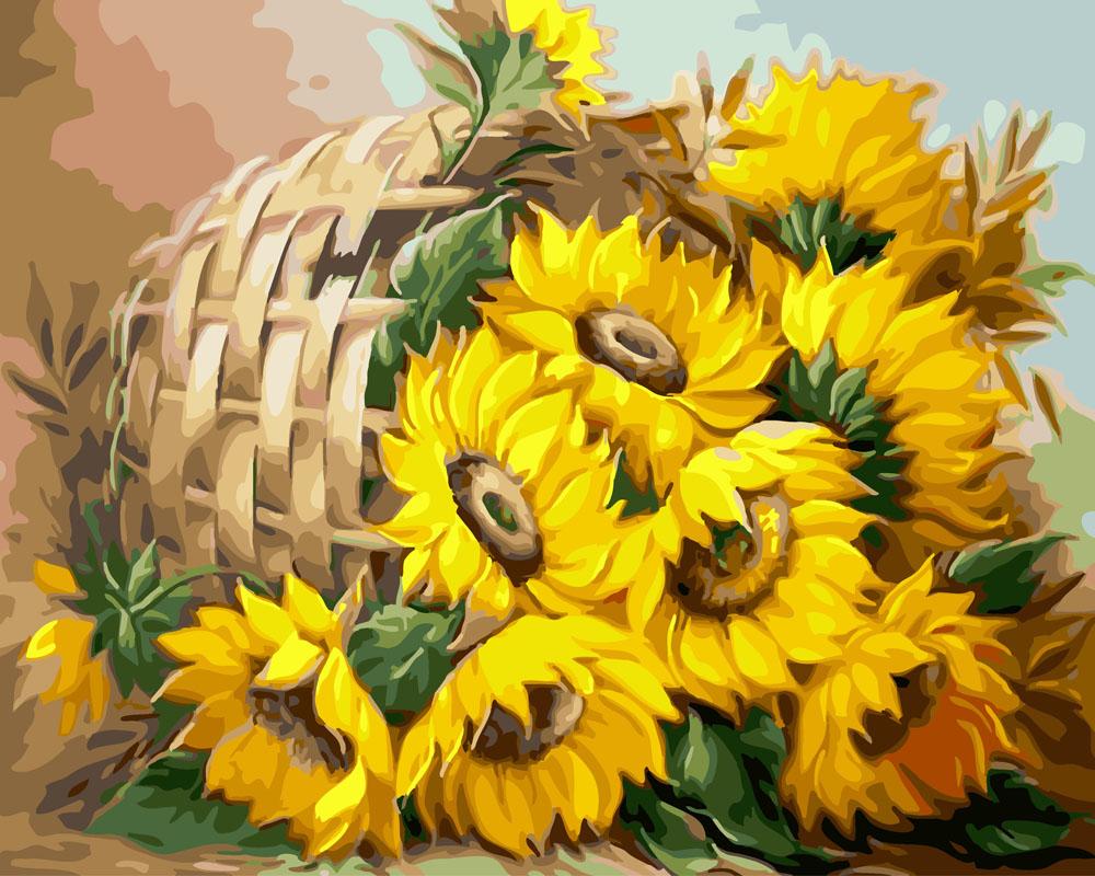 Картина за номерами Brushme Кошик соняшників 40x50 см без коробки (BK-GX25788)