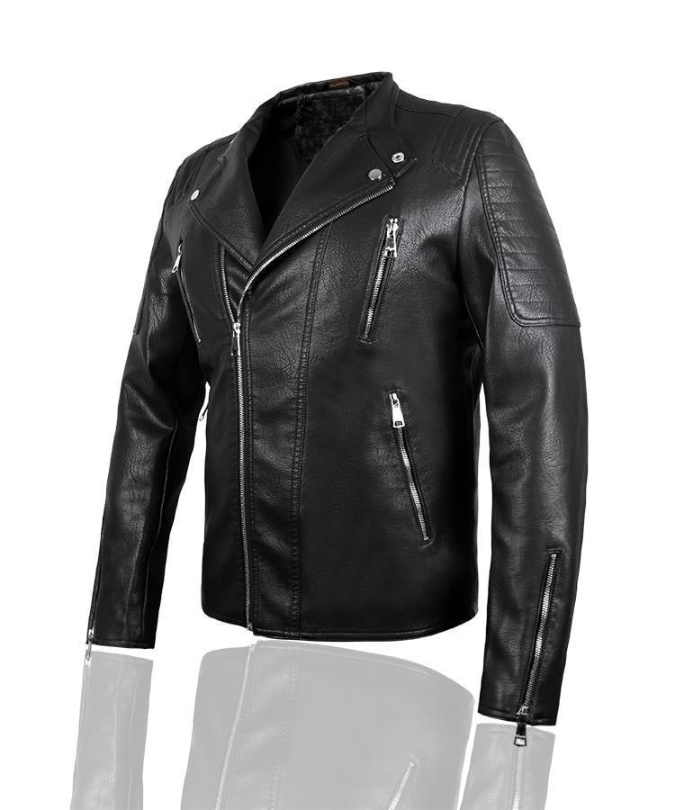 Куртка косуха Men's Style KS-4NVE из натуральной кожи р. 48 Black (8044977) - фото 3