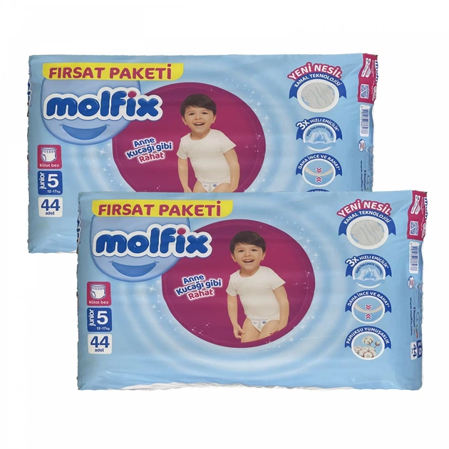 Підгузки-трусики дитячі Molfix 5 Junior 12-17 кг 88 шт. (72678098) Підгузки-трусики дитячі Molfix 5 Junior 12-17 кг 88 шт. (72678098)