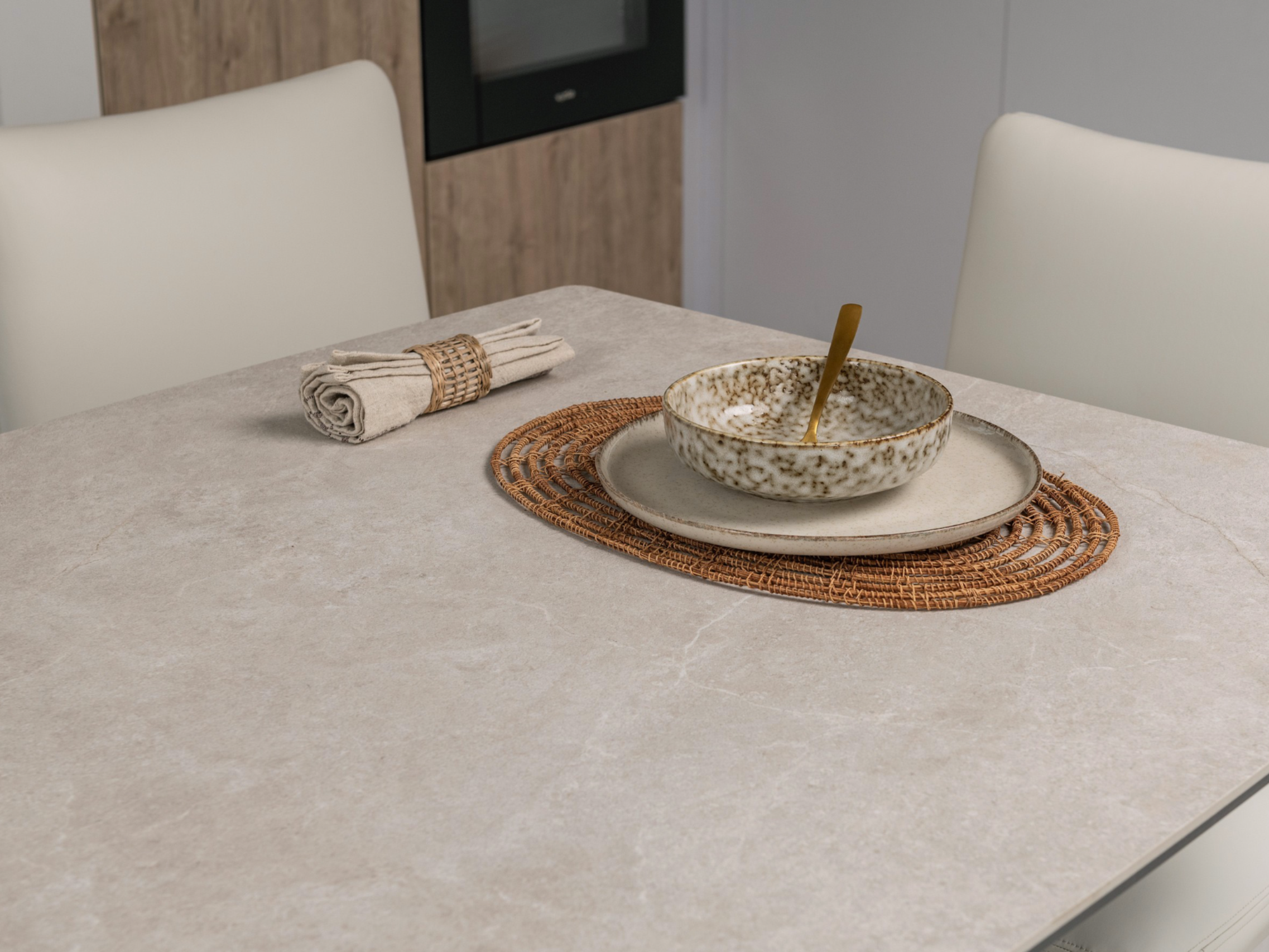 Стіл обідній розсувний Vetro Mebel Феліче 1600- 2400x900x760 мм Сахара/Бежевий (TМL-1000) - фото 3 Стіл обідній розсувний Vetro Mebel Феліче 1600- 2400x900x760 мм Сахара/Бежевий (TМL-1000) - фото 3