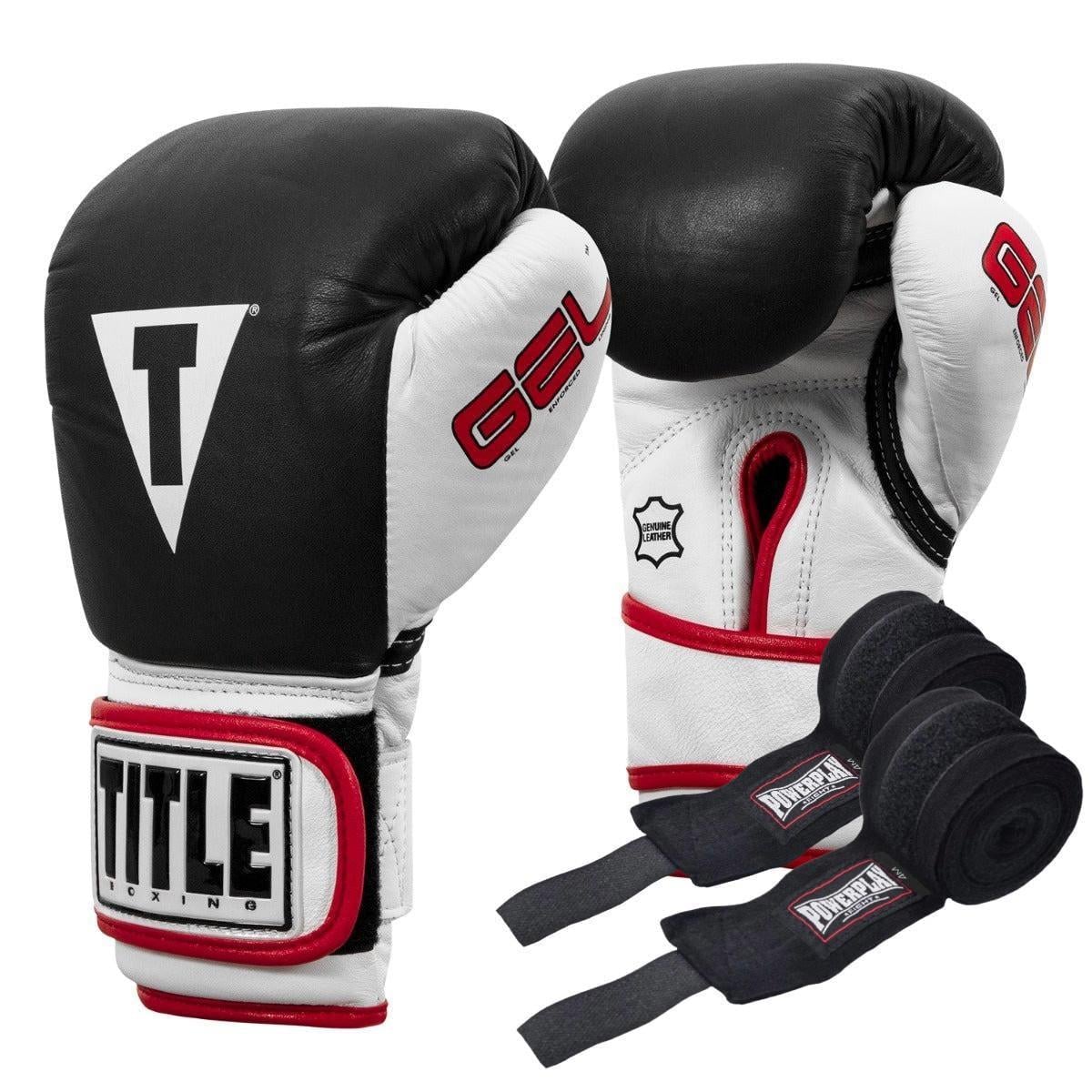 Боксерские перчатки Title Boxing Gel World 14 oz бинты 4 м в комплекте L Black (3019820563)