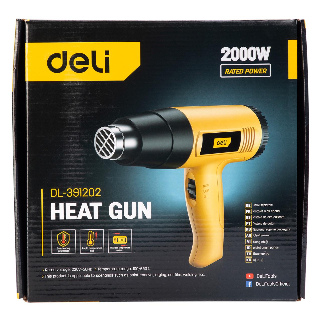 Фен будiвельний Deli Tols EDL391202 2000 W (2591125199) - фото 5 Фен будiвельний Deli Tols EDL391202 2000 W (2591125199) - фото 5