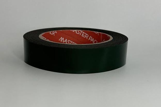 Лента двухсторонняя клейкая Master Pack на вспененной основе 24 мм 5 м зеленый лайнер Черный