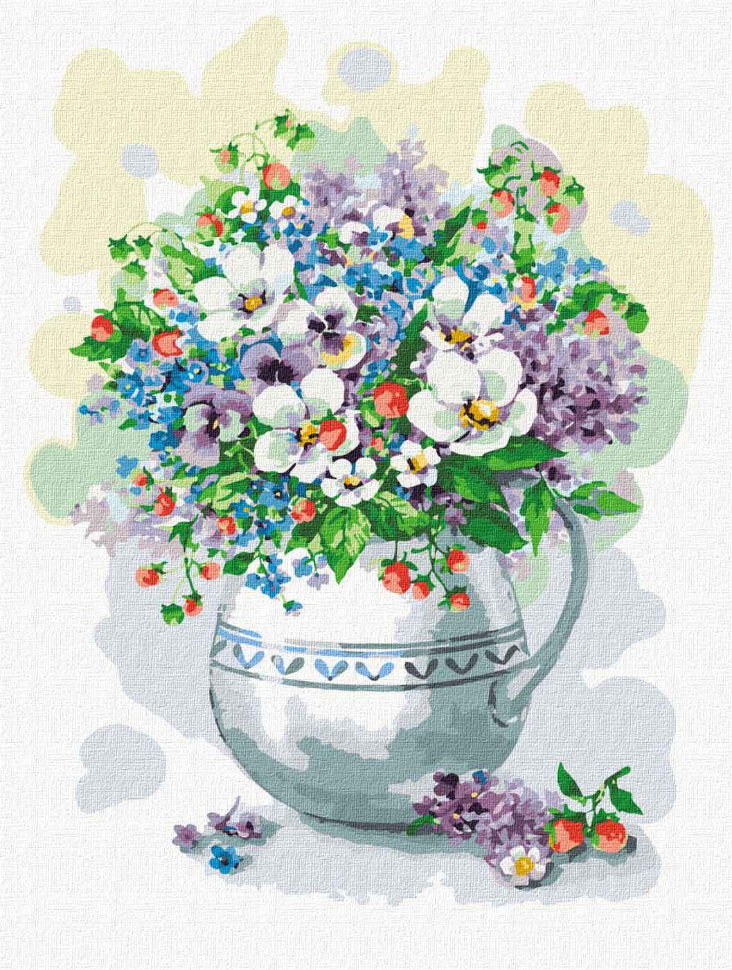 Картина за номерами Ідейка Букет з полунички 30x40 см (KHO2978)