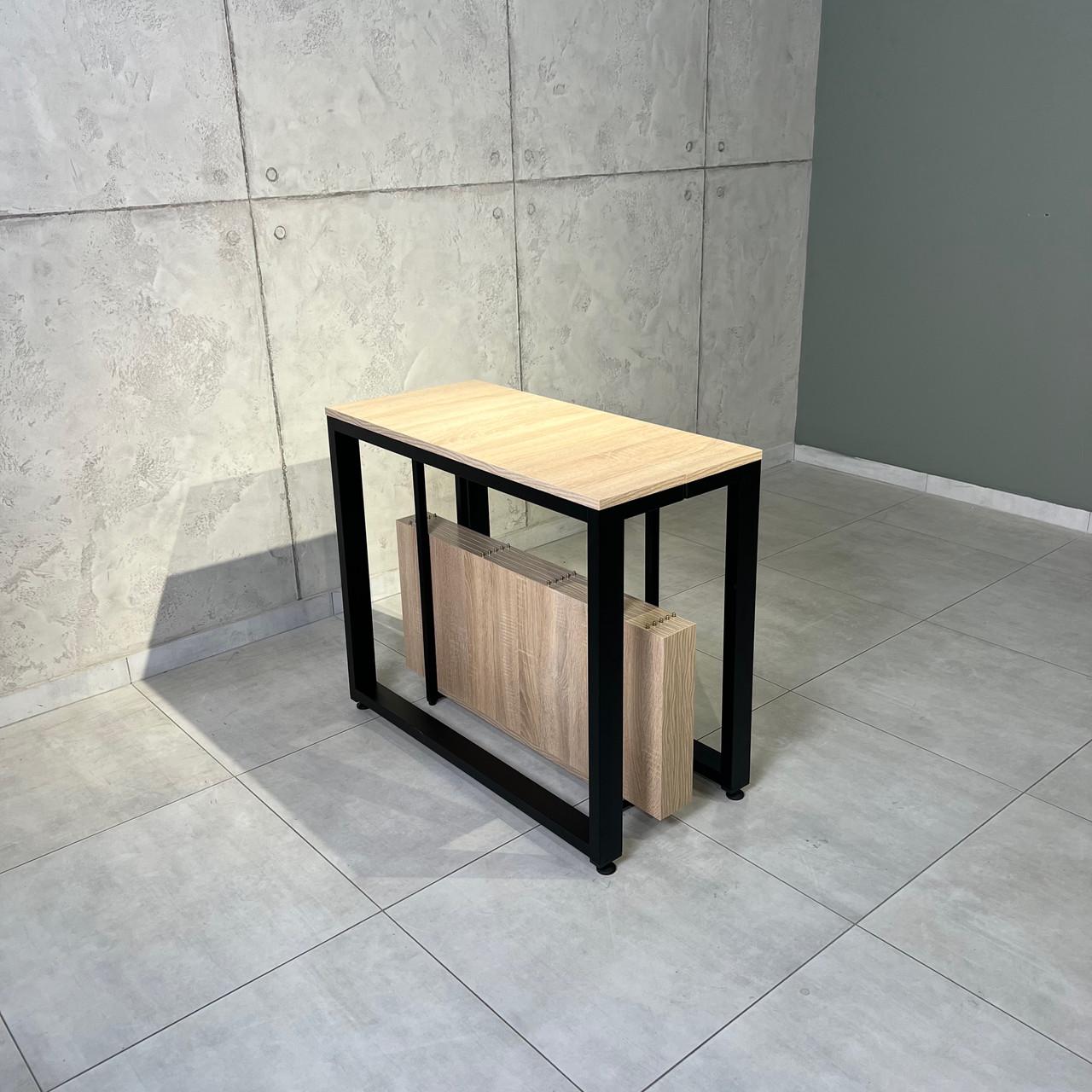 Обеденный стол раздвижной LONG Loft металлический Дуб Сонома/Черный (УТП017698) - фото 2