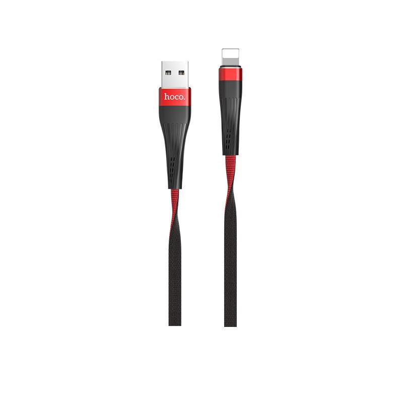 Кабель синхронизации Hoco U39 Slender Lightning Cable Iphone 1,2 м Red/Black (U39-i)