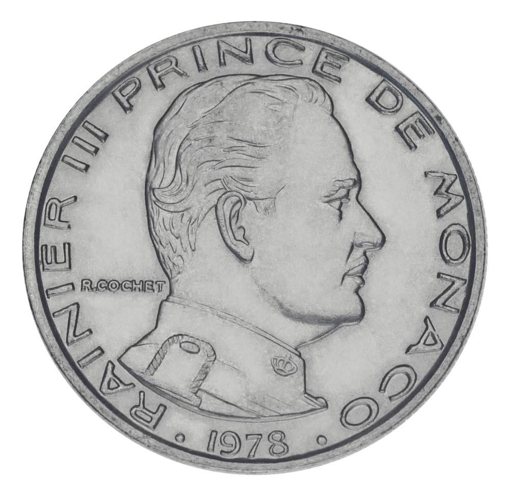 Коллекционная монета Монако 1 франк 1978 F-VF (М20439)