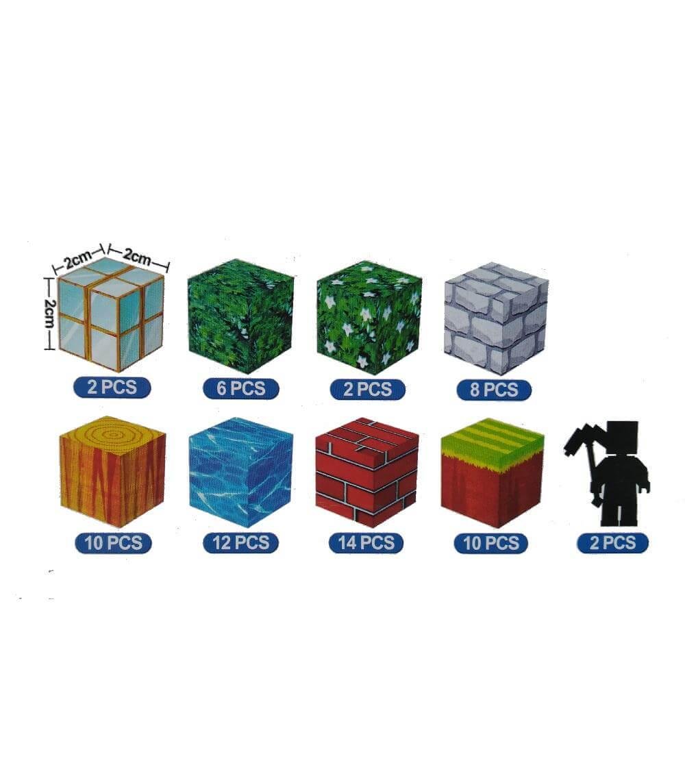 Конструктор магнитный Майнкрафт 8 вариантов сборки 66 эл. (ТВ11) - фото 2