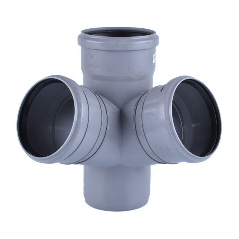 Крестовина двухплоскостная Valsir для внутренней канализации PPR Ø 110 мм 67° (547439410)