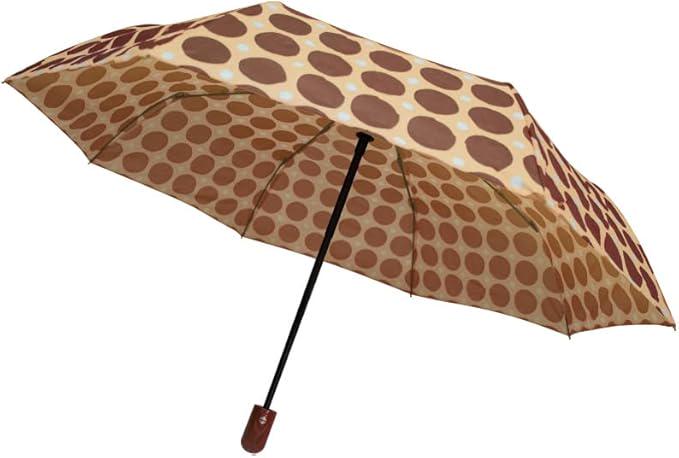 Зонтик складной автомат Dots 8 спиц купол 95 см Brown (28915383) - фото 5