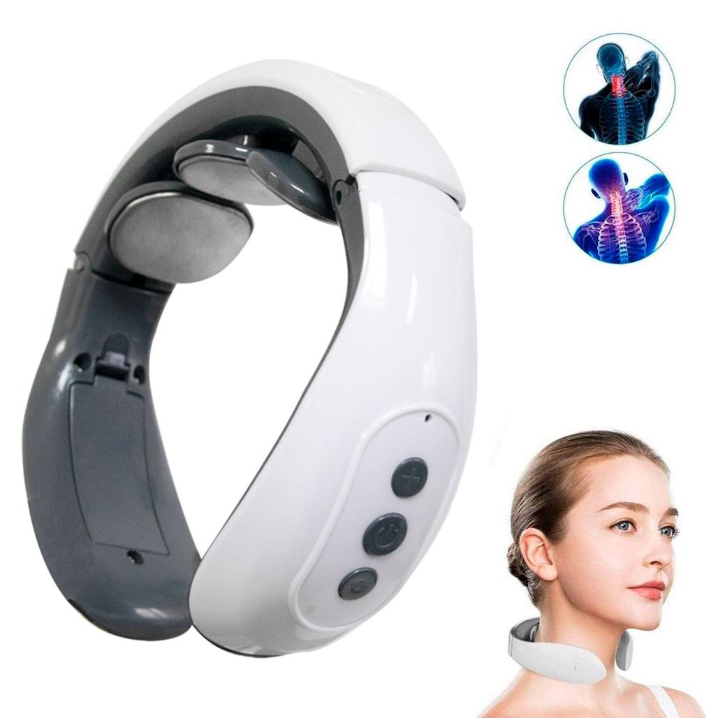 Масажер для шиї/комірцевої зони Smart Neck Massager HX-1680 Біло-сірий (1002719-White) - фото 3