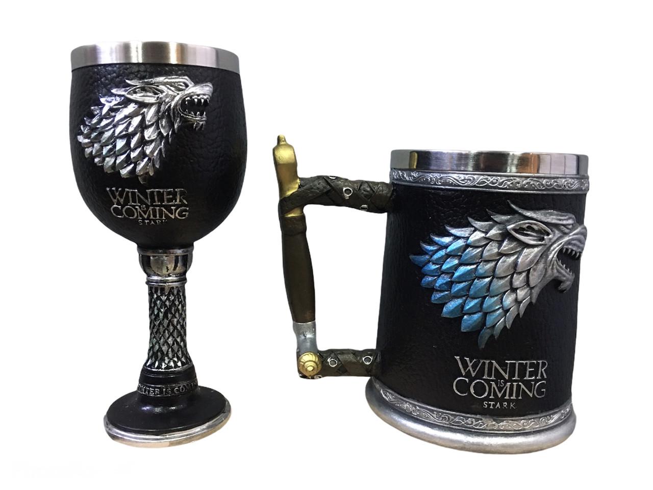 Подарочный набор чашка и бокал Игра Престолов Winter is Coming Stark (1354625915)