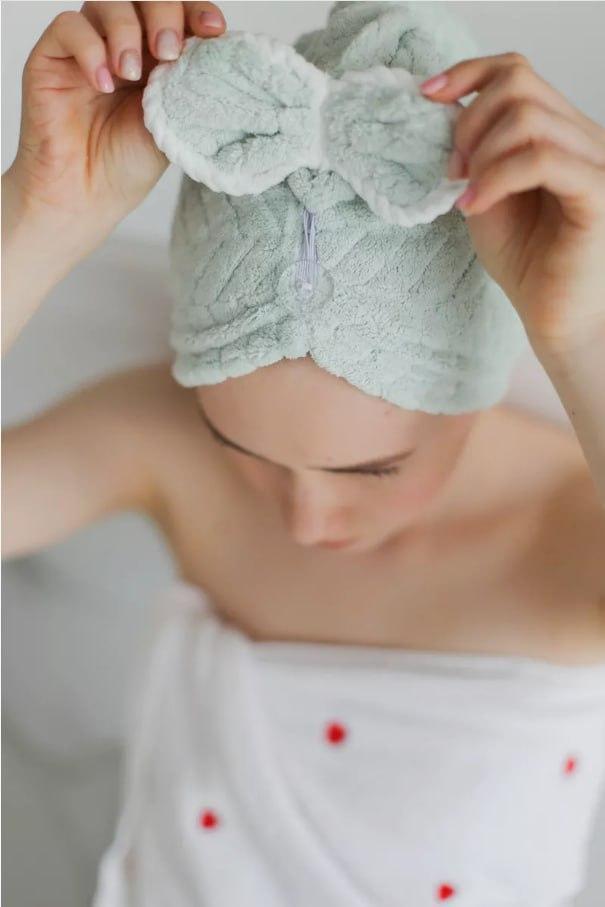 Полотенце-шапка для волос из микрофибры Мятный (2256728428) - фото 6