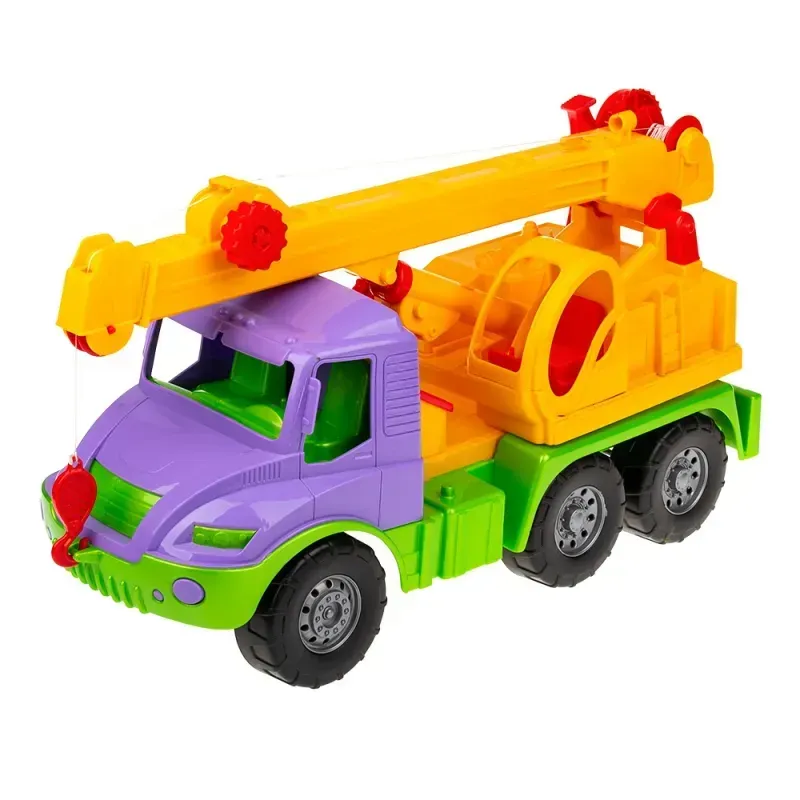 Игрушечный строительный кран Colorplast Атлантик 52х21х28 см Фиолетово-желтый (150-98-0640)