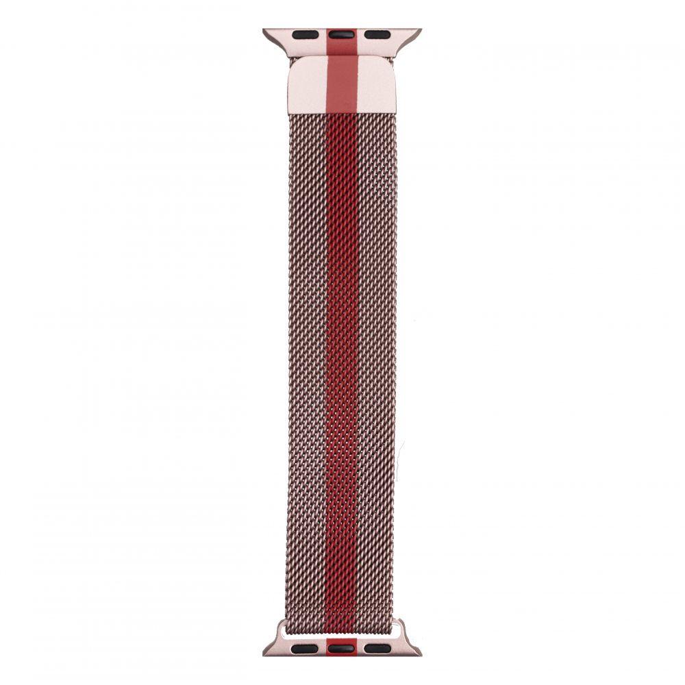 Ремешок для Apple Watch 38-40 mm Milanese Loop Pink-Red (29caa1-14673)