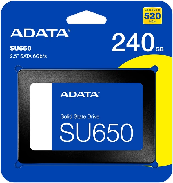 Накопичувач SSD ADATA Ultimate SU650 240 GB 2.5" SATA III 3D NAND (KST-ASU650SS-240GT-R) - фото 5 Накопичувач SSD ADATA Ultimate SU650 240 GB 2.5" SATA III 3D NAND (KST-ASU650SS-240GT-R) - фото 5