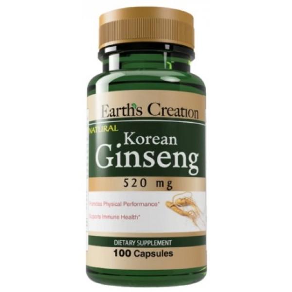 Вітаміни Earth's Creation Korean Ginseng 520 mg 100 капс. (00000038139)