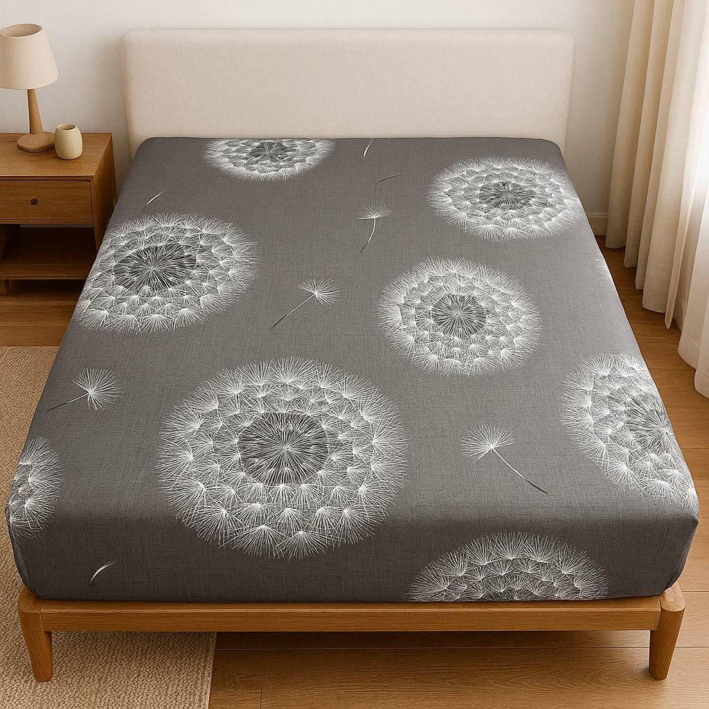 Простынь на резинке Одуванчики 2 ранфорс 180х200 см (R-1504d2/WP/x180)