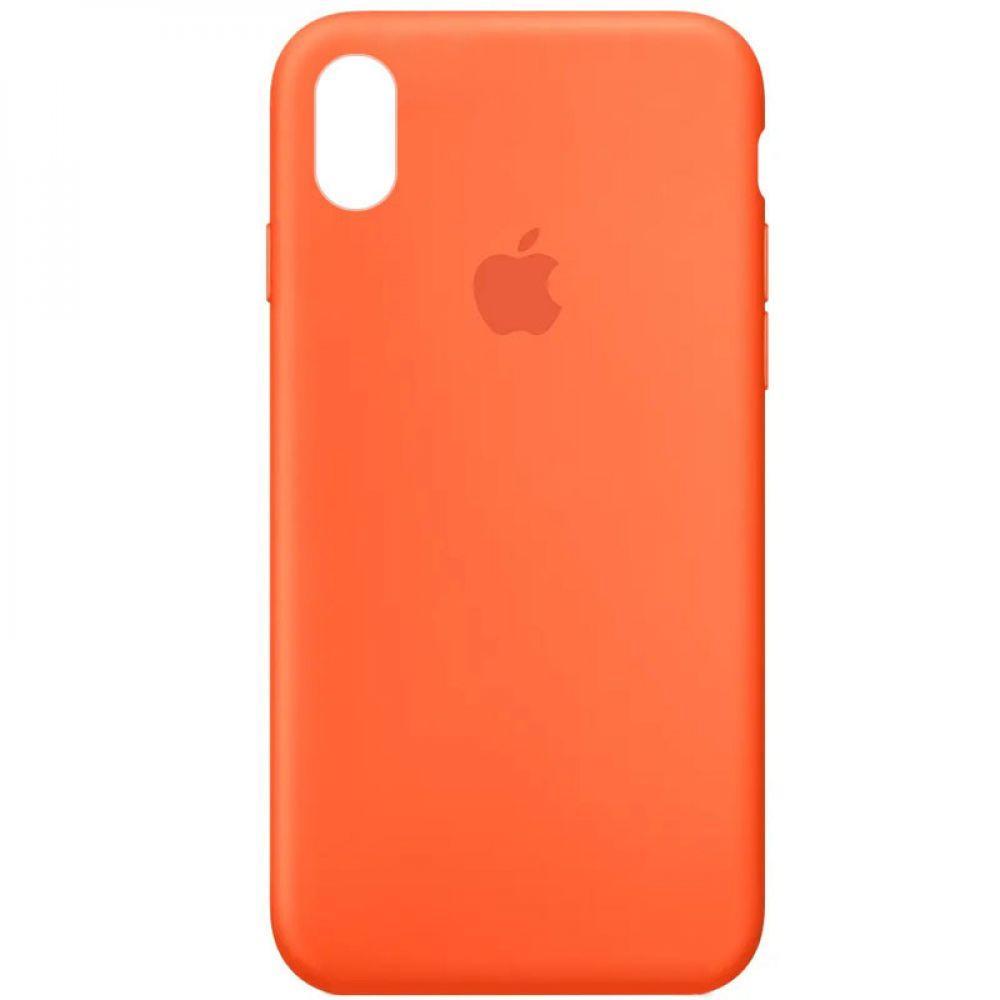 Силиконовый чехол накладка Silicone Case Full Cover для iPhone Xs Max, Papaya