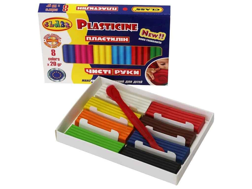 Пластилин CLASS 8 цветов Чистые руки MAXI 20 г ECO 7644С (909607)