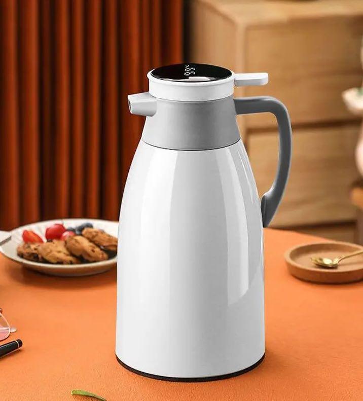 Термос с датчиком температуры из нержавеющей стали со стеклянной колбой 2 л Белый (5685042) Термос с датчиком температуры из нержавеющей стали со стеклянной колбой 2 л Белый (5685042)