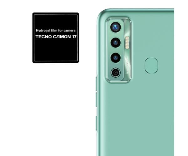 Противоударная гидрогелевая пленка Hydrogel Film для Tecno Camon 17 на камеру 3 шт, Transparent