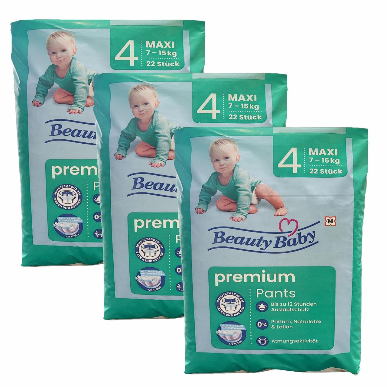 Підгузки-трусики дитячі Beauty Baby premium 4 Maxi 7-15 кг 66 шт. (2379362211)