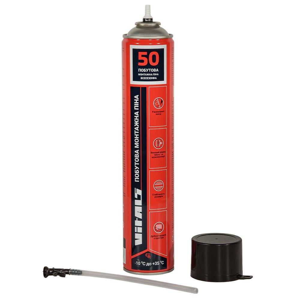 Піна монтажнаVitals побутова із трубочкою всесезонна 50 л 750 мл - фото 3 Піна монтажнаVitals побутова із трубочкою всесезонна 50 л 750 мл - фото 3