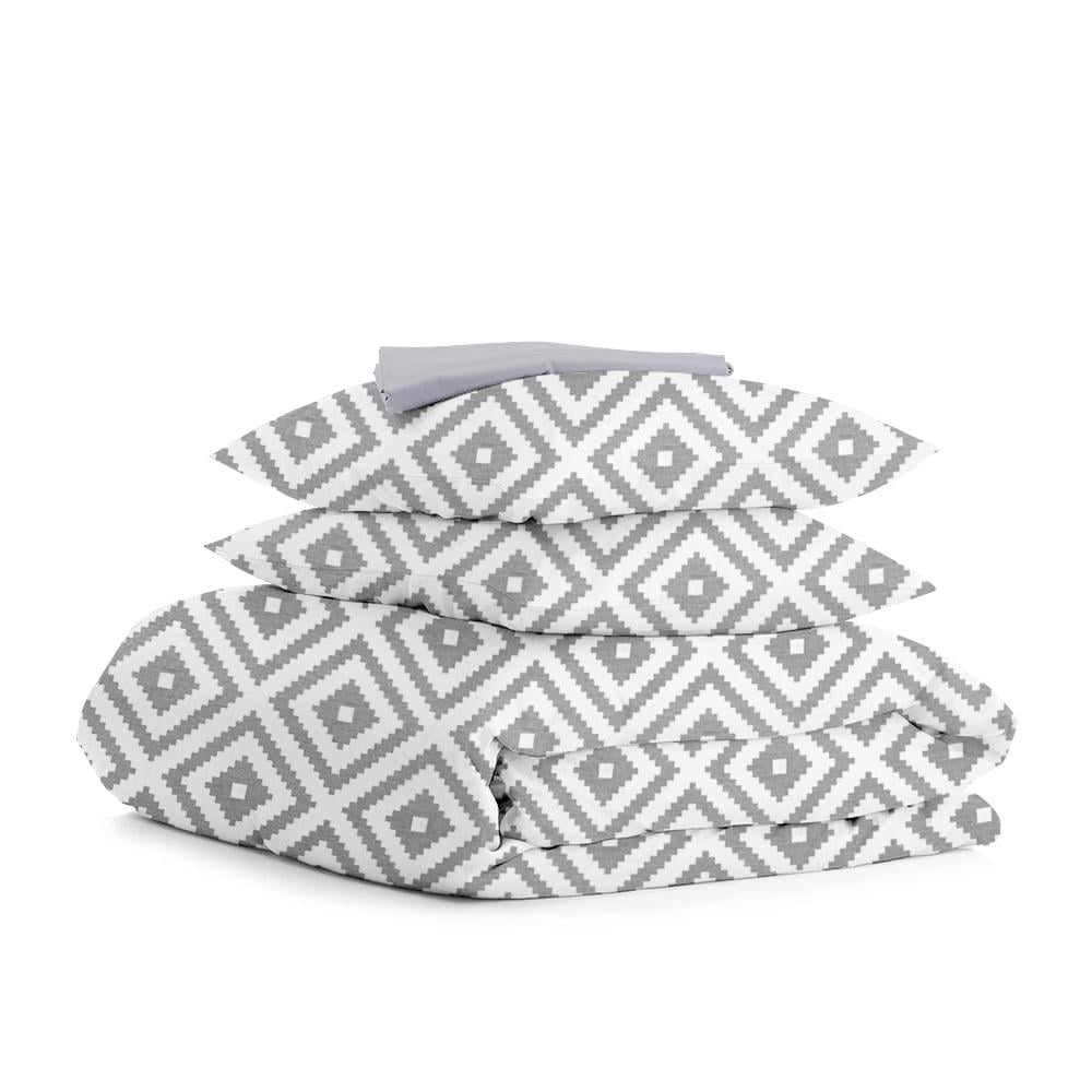 Комплект евро постельного белья Cosas Ornament Grey Grey 200х220 см на резинке (4822052059586)