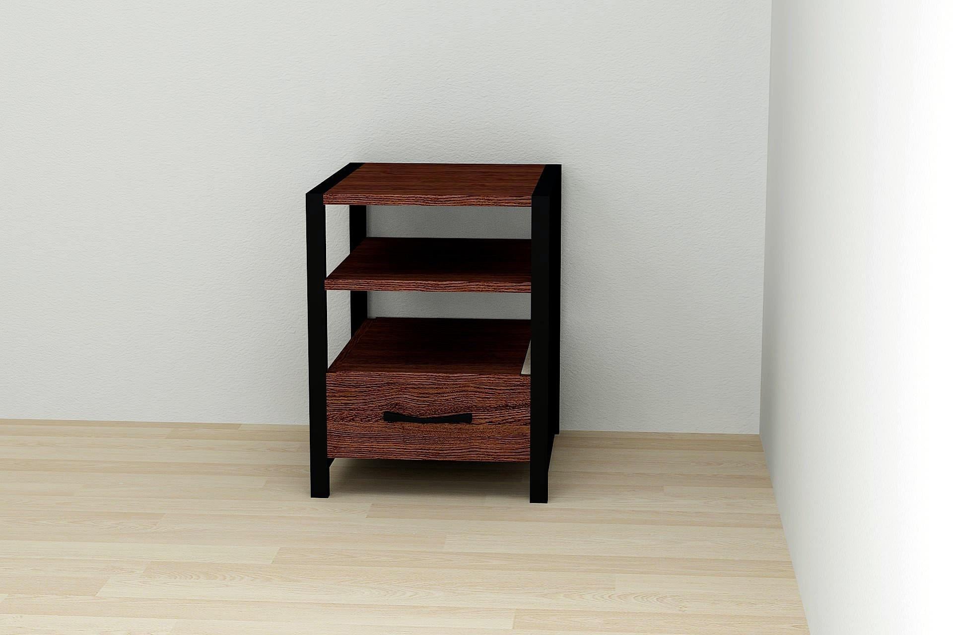Тумба универсальная Ferrum-decor Вивьен 1/1 ДСП 16 мм 50x41x40 см Черный/Венге (FRD-106189)