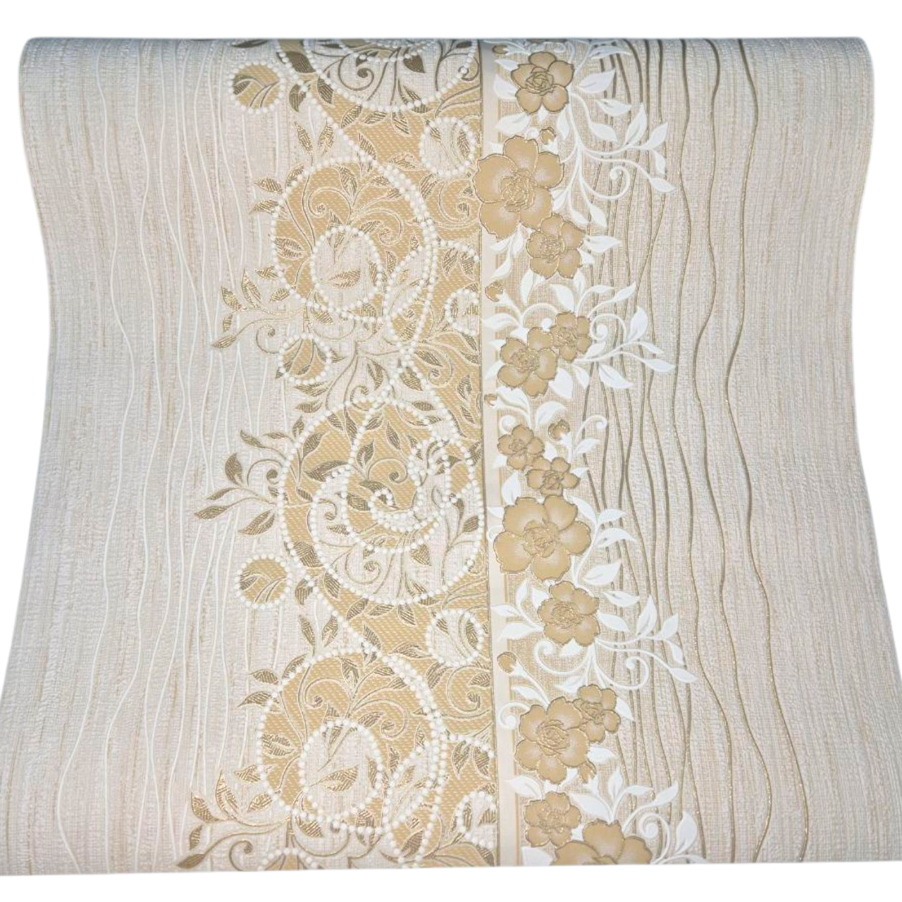 Обои виниловые Славянские обои 5763-05 без подбора в спальню/гостиную/коридор/зал 10,05x0,53 м Бежевый (2513357532)