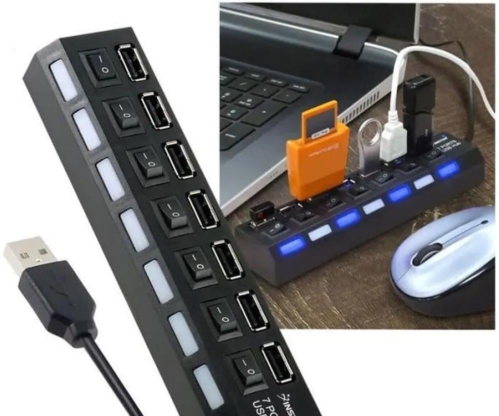 Концентратор Combi USB хаб на 7 портів з підсвічуванням - фото 2 Концентратор Combi USB хаб на 7 портів з підсвічуванням - фото 2