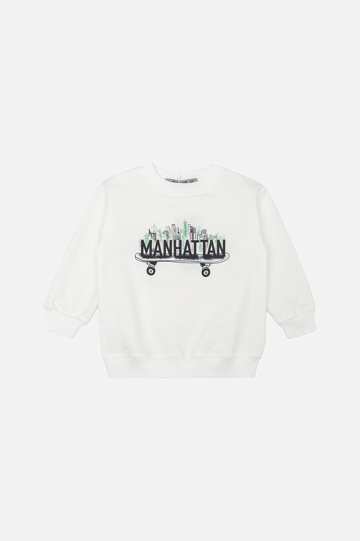 Свитшот для мальчика 110 см Молочный (ЦБ-00243378)