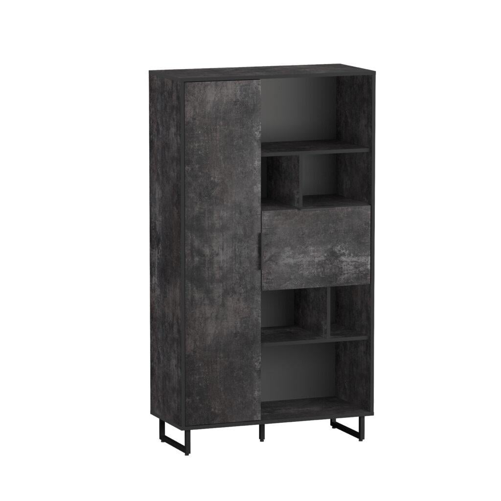 Стелаж F-6 Loft на 11 комірок з дверцятами 900x1640x400 мм Бетон темний