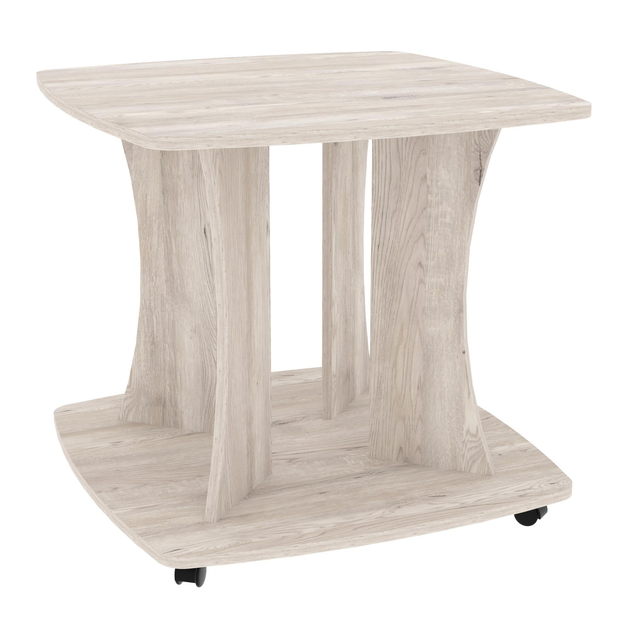 Стол журнальный на колесиках Континент Квант 65х65х55 см Дуб самоа (28177996) - фото 1 Стол журнальный на колесиках Континент Квант 65х65х55 см Дуб самоа (28177996) - фото 1