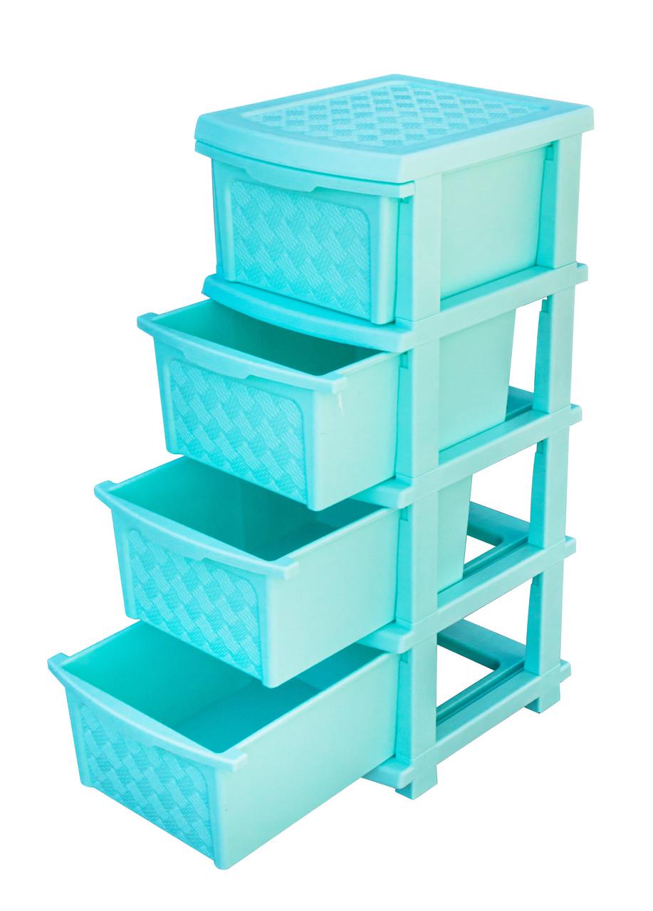 Комод пластиковый R-Plastic 04007 Компакт плюс на 4 ящика 86x40x34 см Мятный (5156-МЯТ) - фото 2 Комод пластиковый R-Plastic 04007 Компакт плюс на 4 ящика 86x40x34 см Мятный (5156-МЯТ) - фото 2