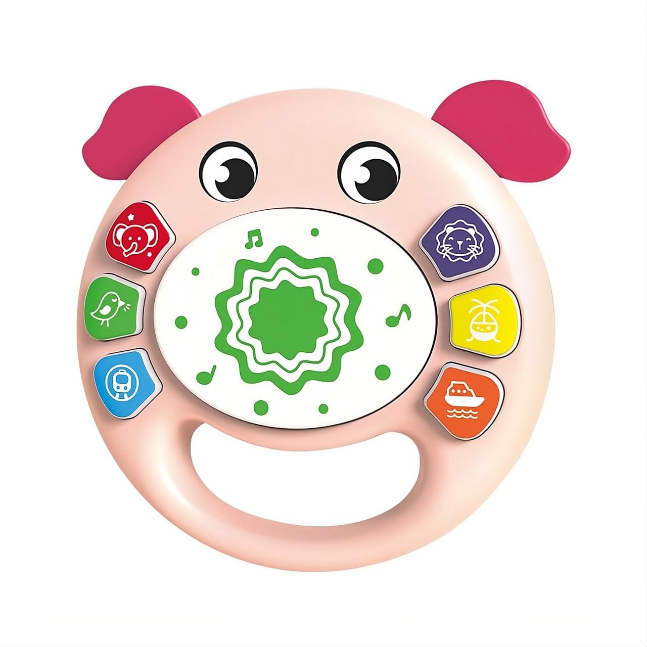 Детский барабан интерактивный WToys 84480 сказки/стишки/песенки и звуки животных Розовый (29191567)