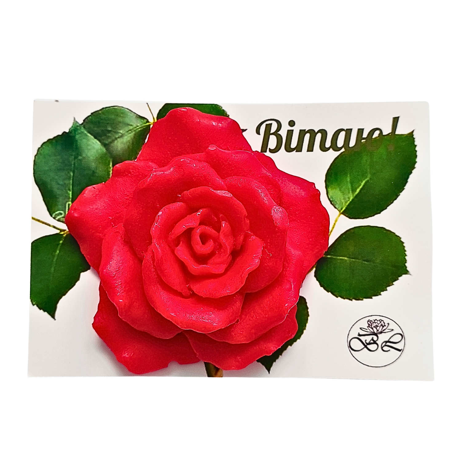 Мыло-открытка Bila Lileya Красная роза в пакете ручная работа (MS-00060)