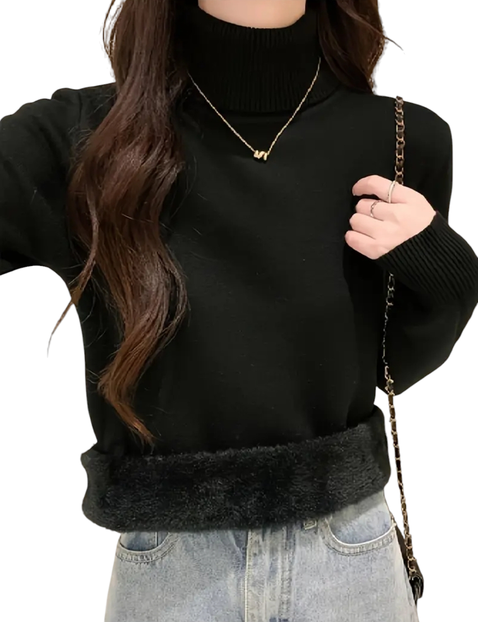 Водолазка зимова з хутром усередині L Чорний (2513174764) - фото 2 Водолазка зимова з хутром усередині L Чорний (2513174764) - фото 2