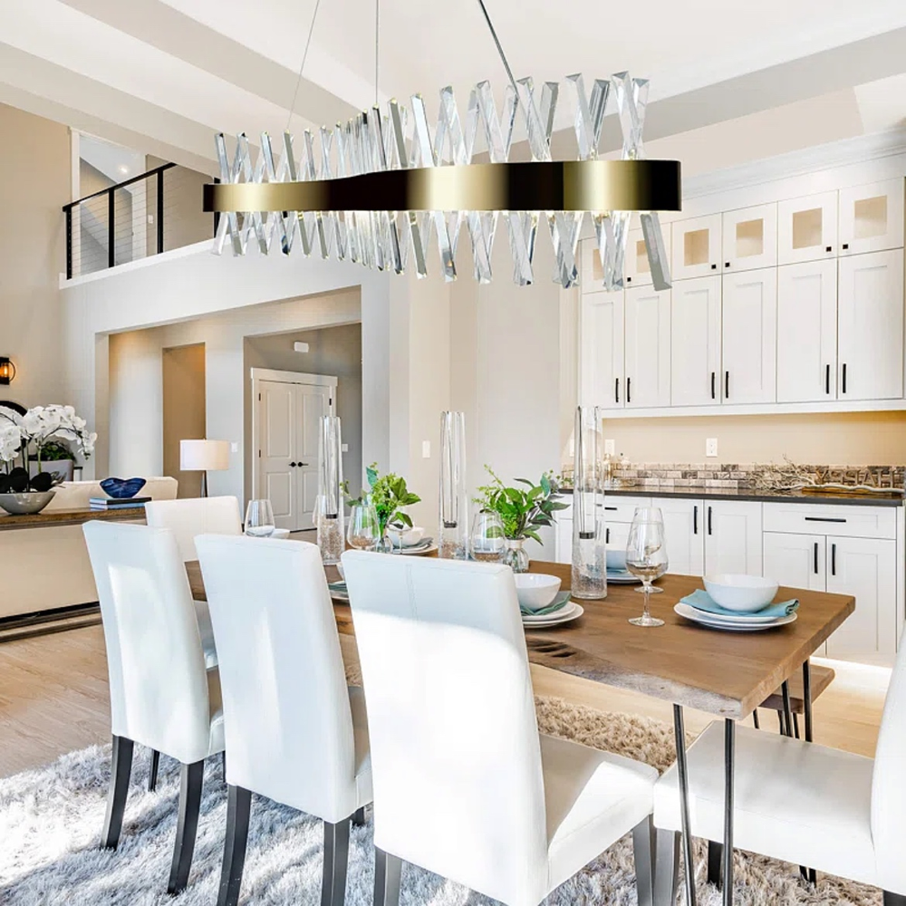 Люстра видовжена з кришталевоподібними паличками 100 см (7006-1000S) - фото 9