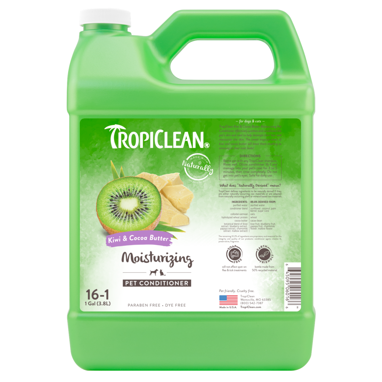 Кондиционер TropiClean Kiwi & Cocoa Butter лечебный для восстановления сухой шерсти для собак 3,8 л (060166) Кондиционер TropiClean Kiwi & Cocoa Butter лечебный для восстановления сухой шерсти для собак 3,8 л (060166)