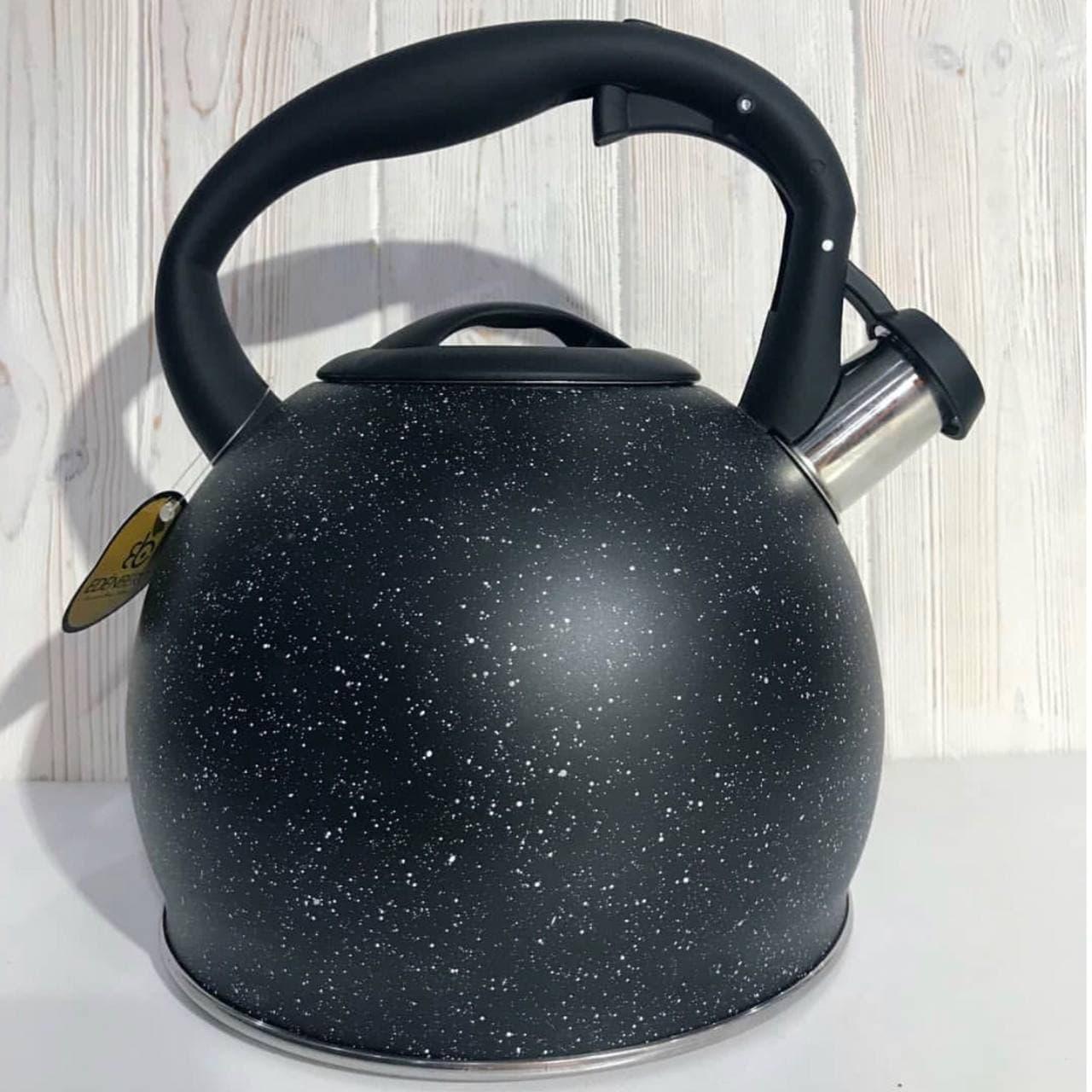 Чайник зі свистком для індукційної плити Edenberg EB-1976 мармурове покриття 3,5 л Чорний (2530556641) - фото 2 Чайник зі свистком для індукційної плити Edenberg EB-1976 мармурове покриття 3,5 л Чорний (2530556641) - фото 2