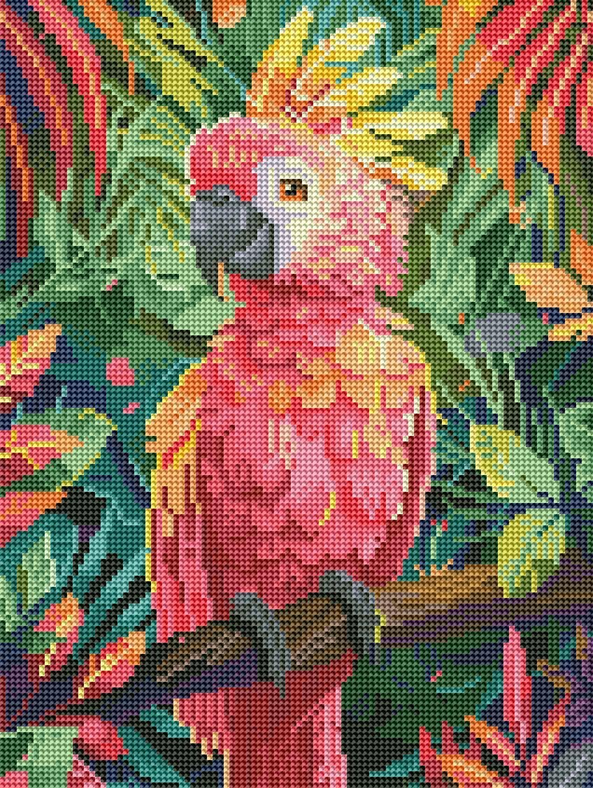 Алмазна мозаїка Brushme Рожевий папуга 30x40 см (RDBS7007) Алмазна мозаїка Brushme Рожевий папуга 30x40 см (RDBS7007)